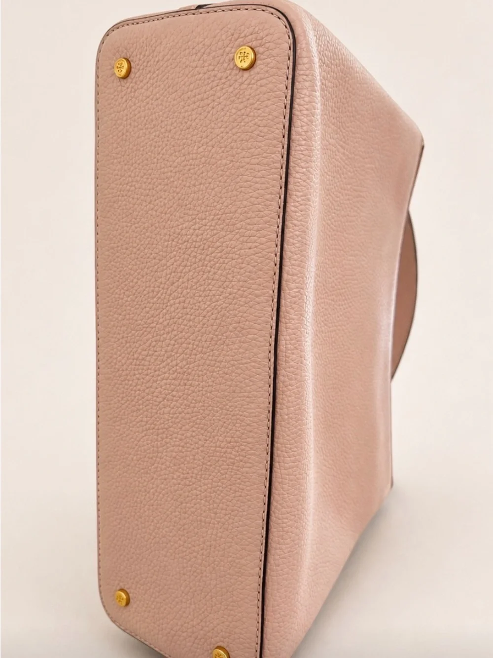 Tory Burch Small Top-Handle Satchel in Blush Pink with Gold Logo
